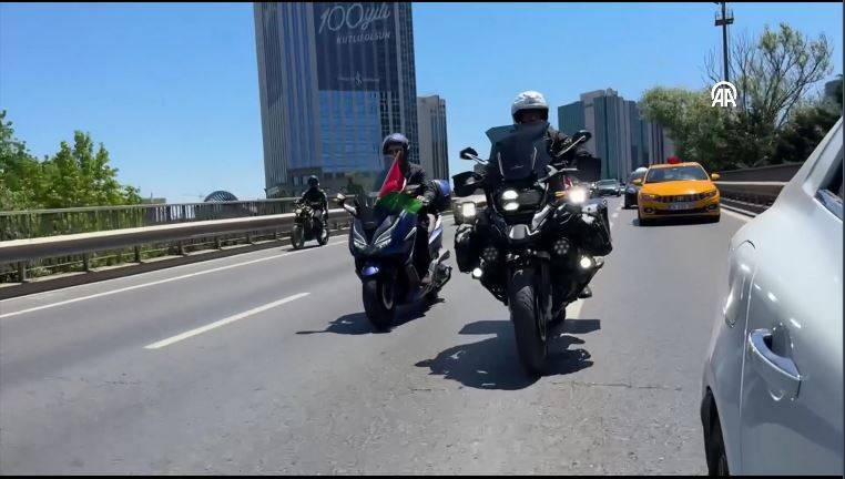 Motosikletlilerden İsrail Başkonsolosluğu önünde ‘soykırım’ protestosu - Resim: 18